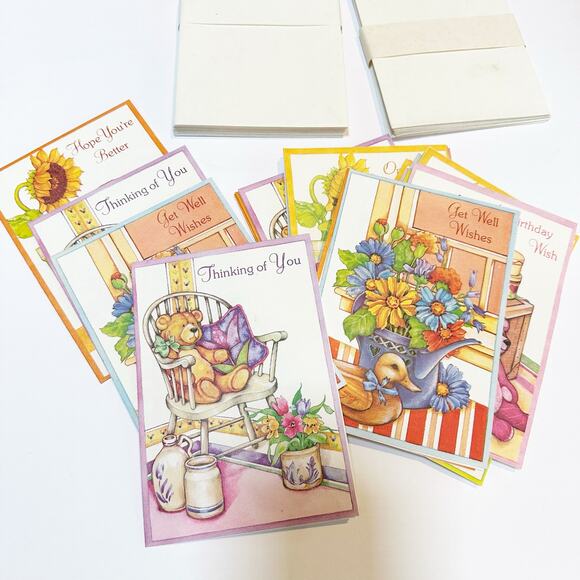 Parchment Memories Vintage Greeting Cards Box Set Teddy Bear Floral Set of 22 - Picture 4 of 7